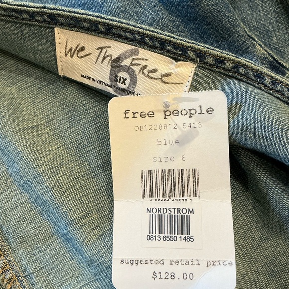 Free People Blue Backless Dress with Bell Sleeves - Picture 7 of 7